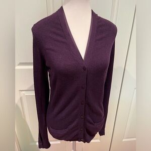 Plum Button down Cardigan, Size Medium